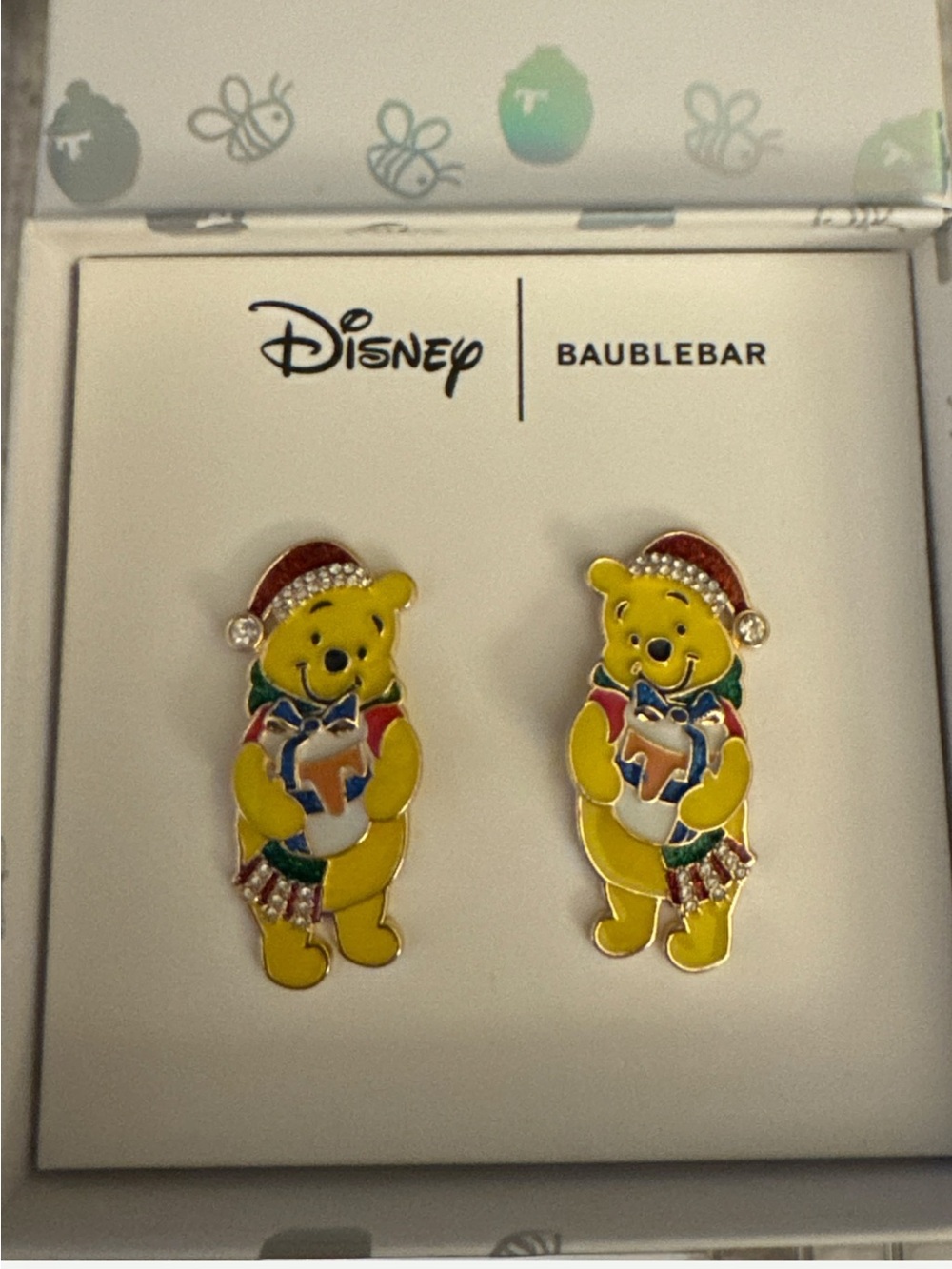 BaubleBar Disney Winnie the Pooh Yellow Holiday Stud Earrings